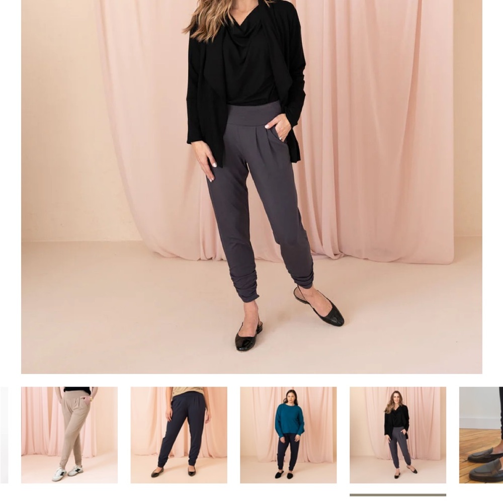 Encircled “The Dressy Sweatpant” in Atlantic Blue Bamboo Rib. Size XS.